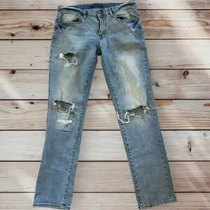 Aeropostale Men's Slim Skinny Jeans‎ Blue Distressed Light Wash Size 32x32